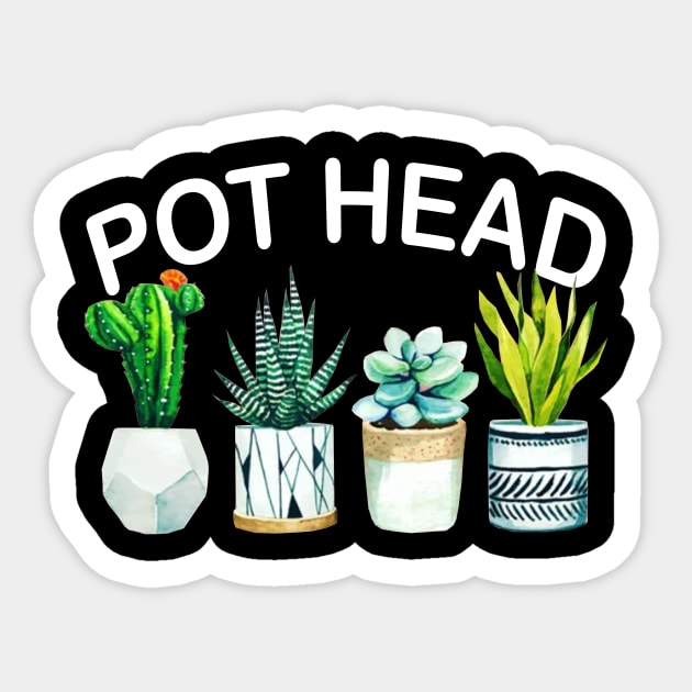 Pot Head Plants Sticker by Jenna Lyannion